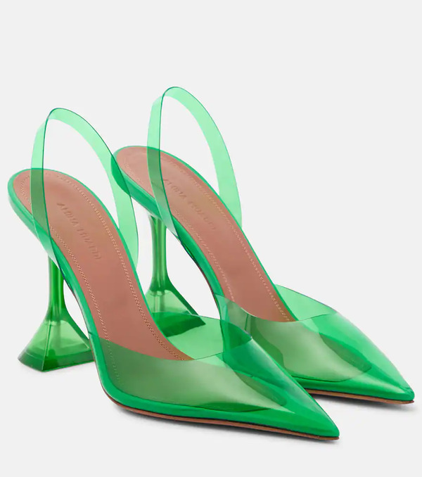  Amina Muaddi Amina Muaddi Holli Glass Pvc Slingback Pumps 