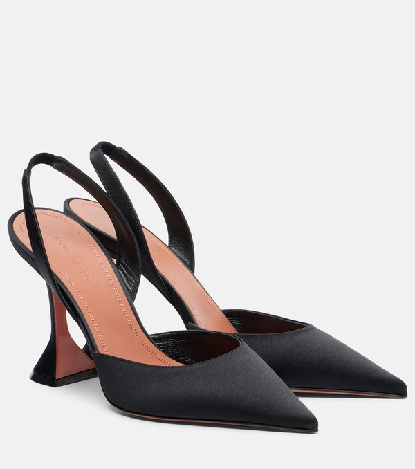  Amina Muaddi Amina Muaddi Holli 95 Satin Slingback Pumps 