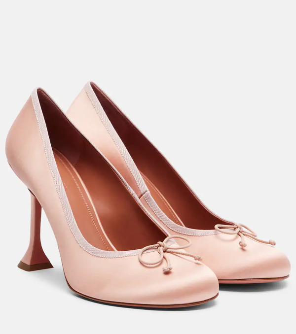  Amina Muaddi Amina Muaddi Lila 95 Satin Pumps 