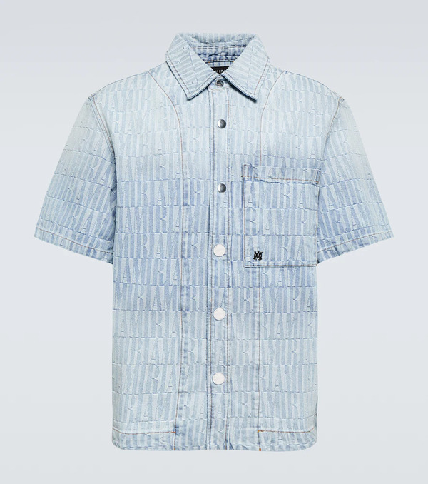  Amiri Amiri Logo Jacquard Denim Shirt 