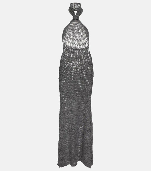  Ann Demeulemeester Ann Demeulemeester Halterneck Alpaca-blend Maxi Dress 