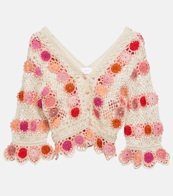  Anna Kosturova Anna Kosturova Bouquet Floral Cotton Crochet Top 