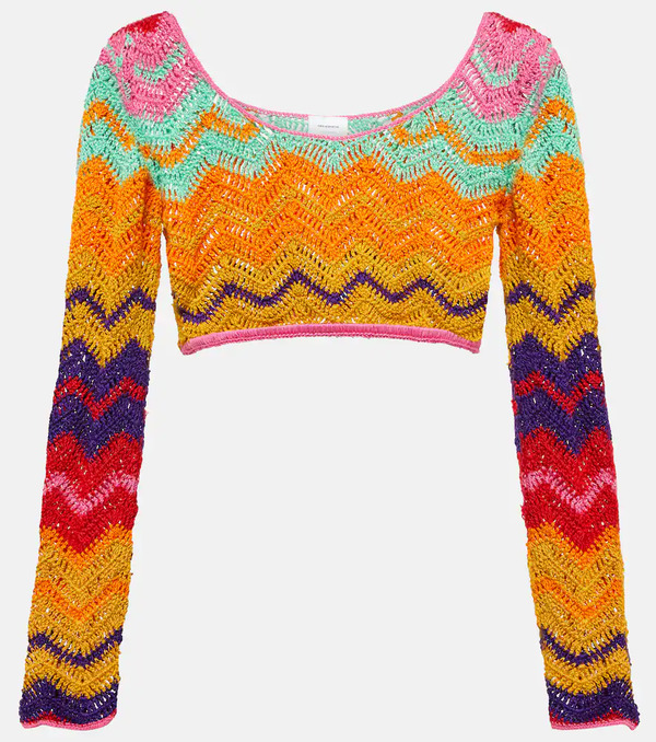  Anna Kosturova Anna Kosturova Chevron Crochet Crop Top 