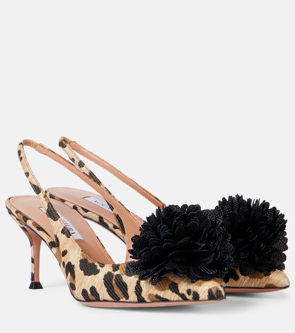  Aquazzura Aquazzura Couturier 65 Raffia Slingback Pumps 
