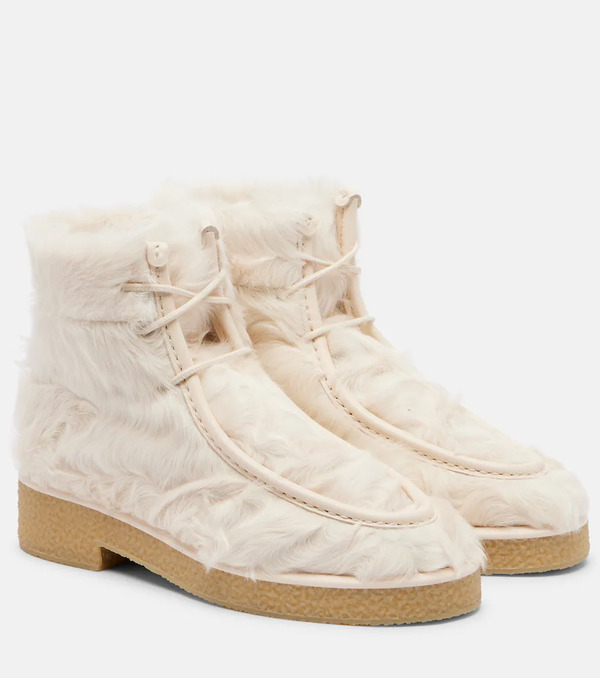  Aquazzura Aquazzura Frosty Shearling Ankle Boots 