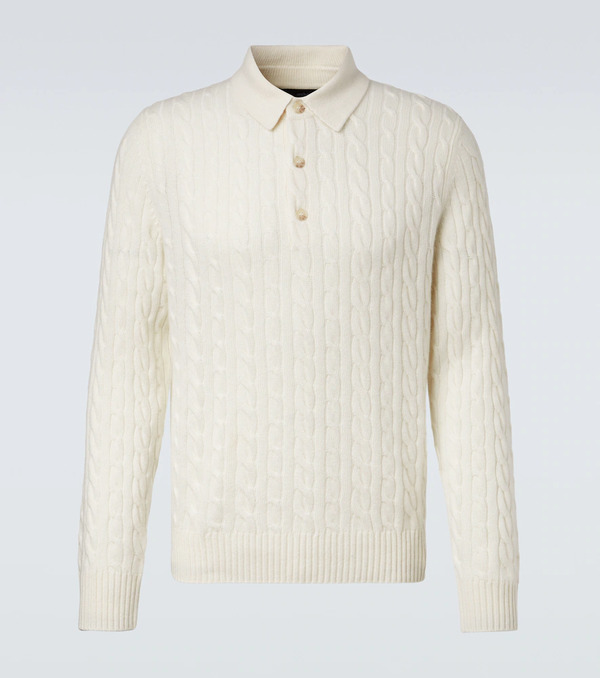  Arch4 Arch4 Cable-knit Cashmere Polo Sweater 