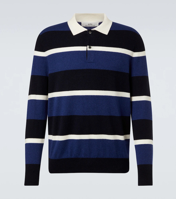  Arch4 Arch4 Striped Cashmere Polo Sweater 