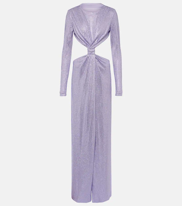  Area Area Crystal-embellished Cutout Jersey Gown 