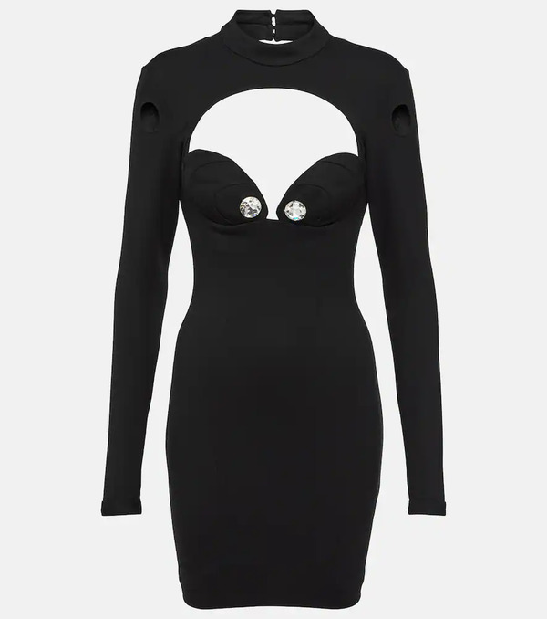  Area Area Crystal-embellished Cutout Minidress 