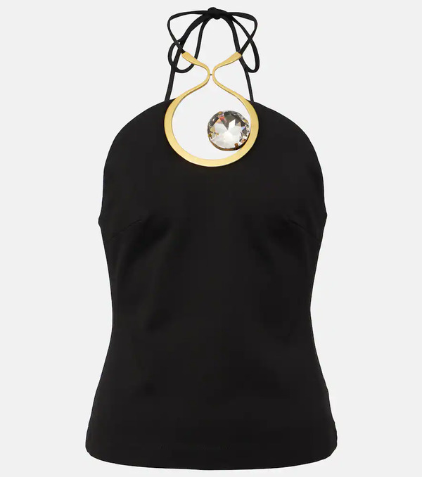  Area Area Crystal-embellished Halterneck Top 