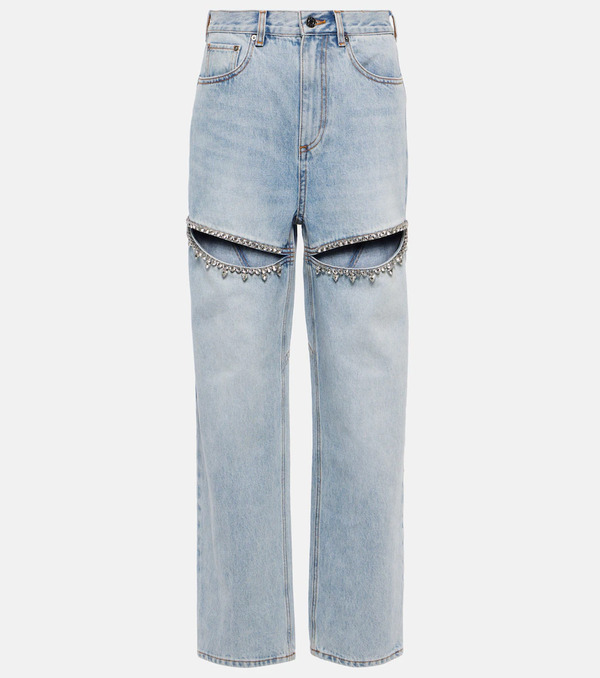  Area Area Crystal-embellished Straight Jeans 