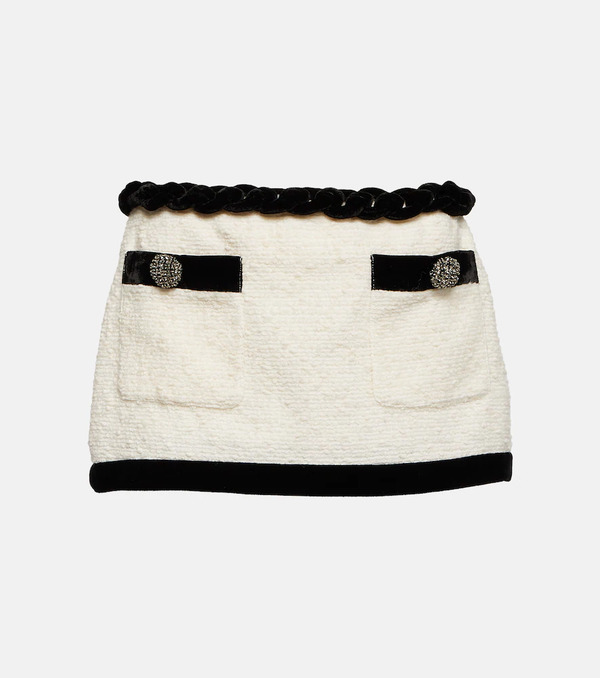  Area Area Embellished Boucle Miniskirt 