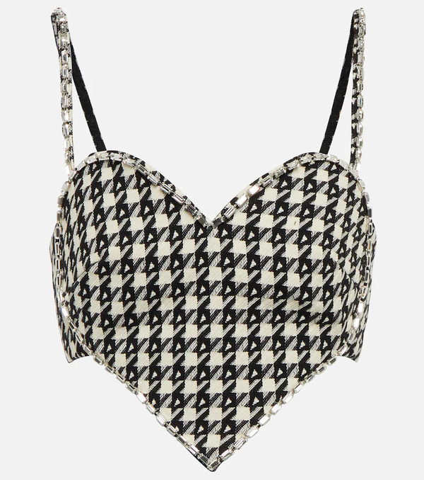  Area Area Embellished Checked Crop Top 