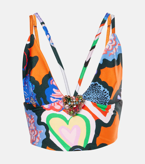  Area Area Embellished Printed Top 