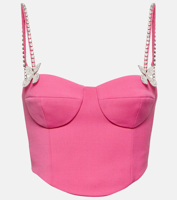  Area Area Embellished Wool Bustier 