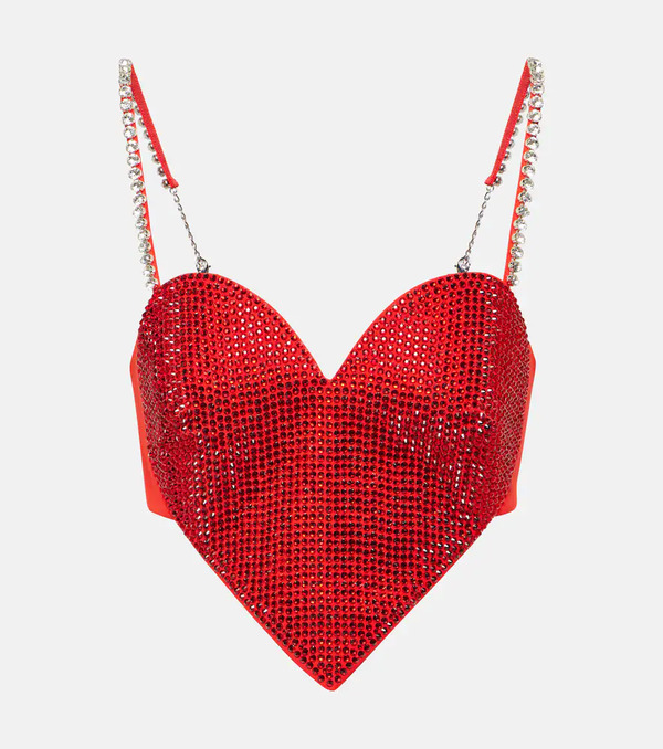  Area Area Embellished Wool Crop Top 