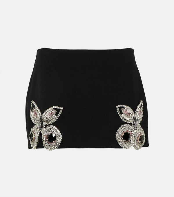  Area Area Embellished Wool Miniskirt 