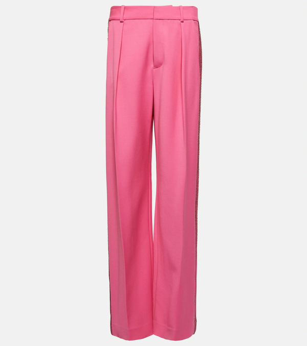  Area Area Embellished Wool Wide-leg Pants 