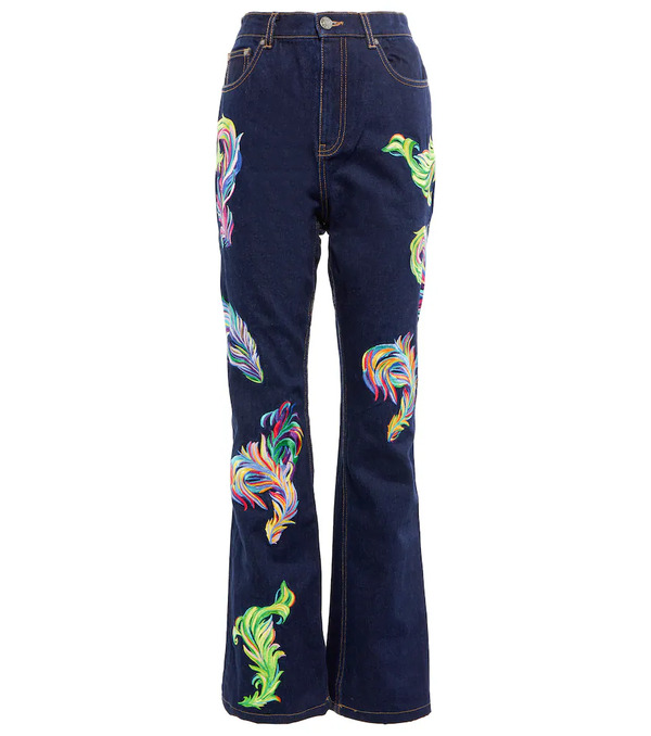 Area Area Embroidered High-rise Straight Jeans 