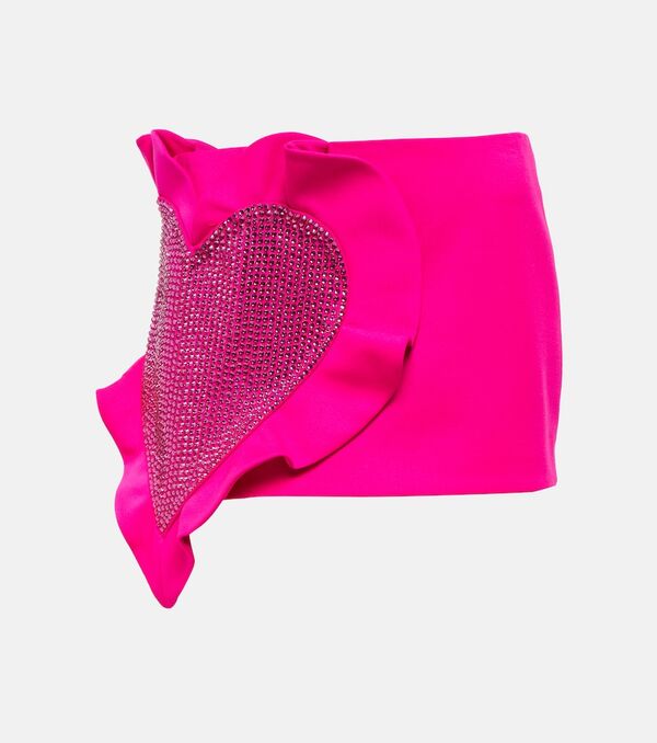  Area Area Heart Ruffle Wool Miniskirt 