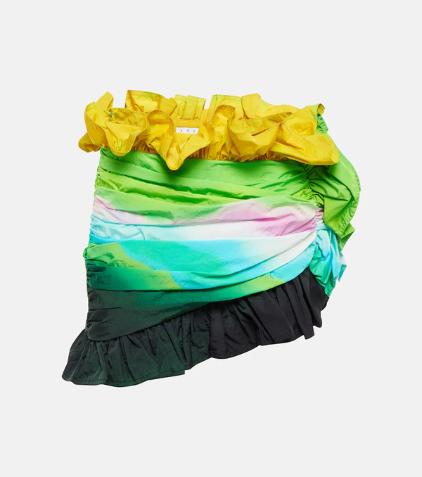  Area Area Ombre Ruffled Miniskirt 