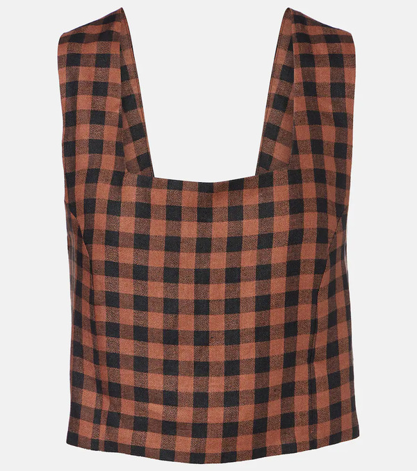  Asceno Asceno Checked Linen Top 