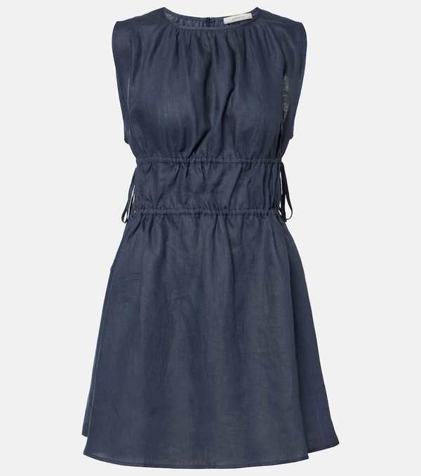  Asceno Asceno Como Gathered Linen Minidress 