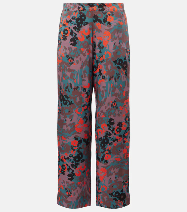  Asceno Asceno Printed Silk Charmeuse Straight Pants 