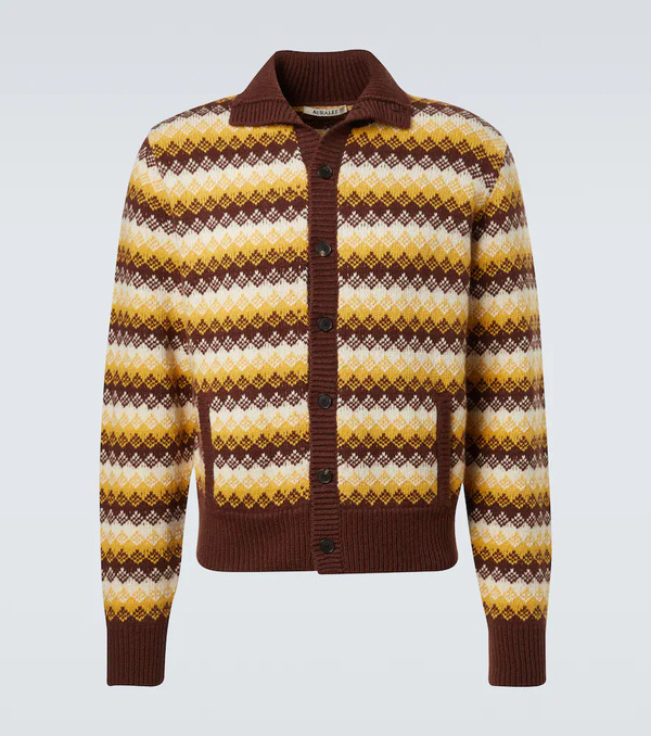  Auralee Auralee Cashmere And Wool Jacquard Cardigan 