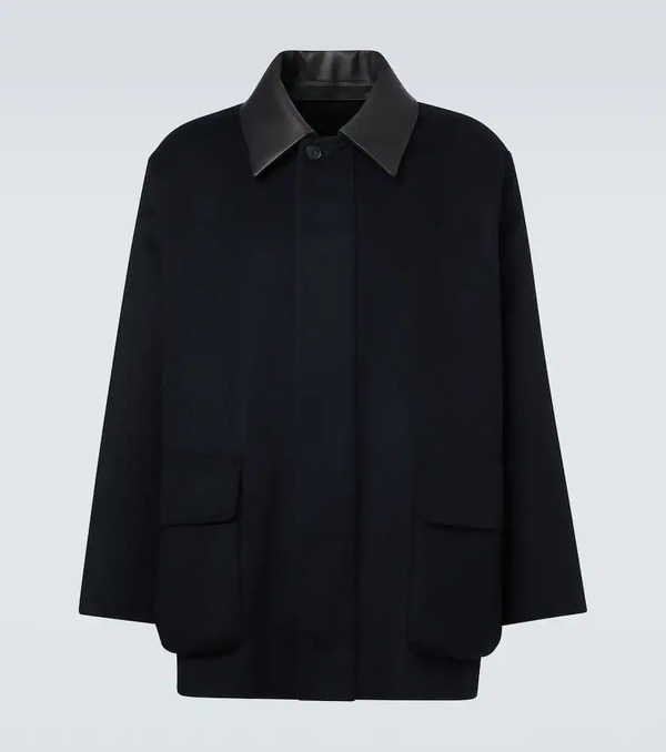  Auralee Auralee Leather-trimmed Cashmere Blouson Jacket 