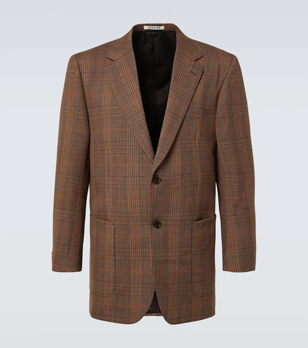  Auralee Auralee Prince Of Wales Wool Blazer 