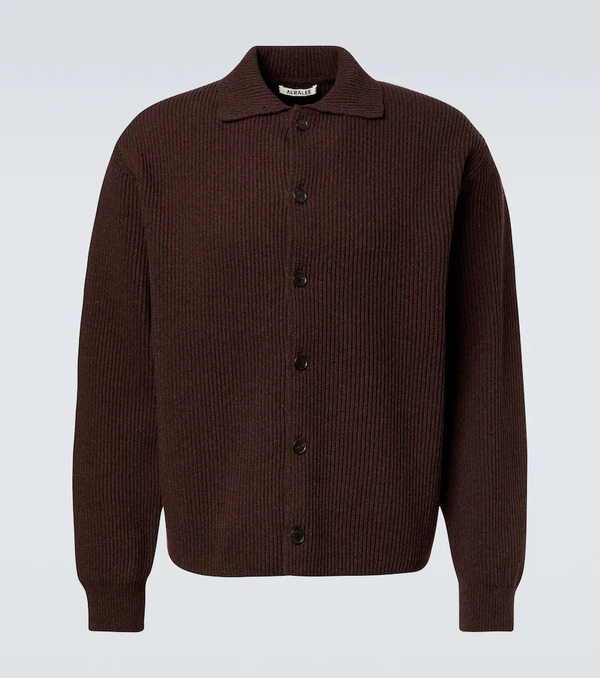 Auralee Auralee Ribbed-knit Wool Cardigan 