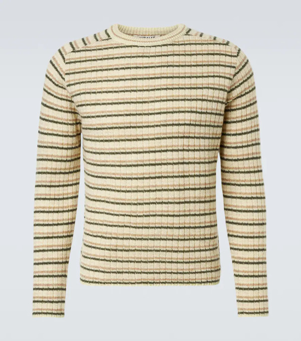  Auralee Auralee Striped Wool And Cashmere Sweater 