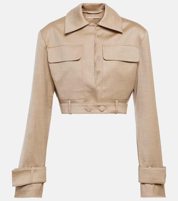  Aya Muse Aya Muse Cropped Wool-blend Jacket 