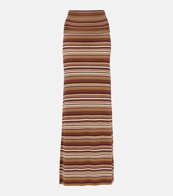  Aya Muse Aya Muse Knitted Striped Silk-blend Maxi Skirt 