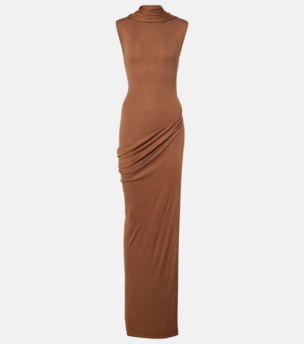  Aya Muse Aya Muse Nou Draped Silk-blend Maxi Dress 