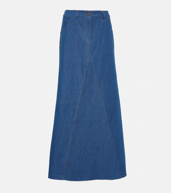  Aya Muse Aya Muse Pilla Low-rise Denim Maxi Skirt 