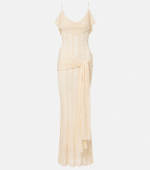  Aya Muse Aya Muse Ruffled Pointelle Maxi Dress 