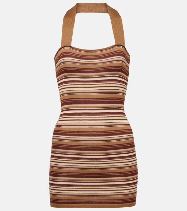  Aya Muse Aya Muse Striped Silk-blend Halterneck Minidress 