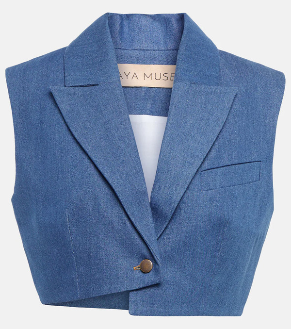  Aya Muse Aya Muse Ule Cropped Denim Vest 