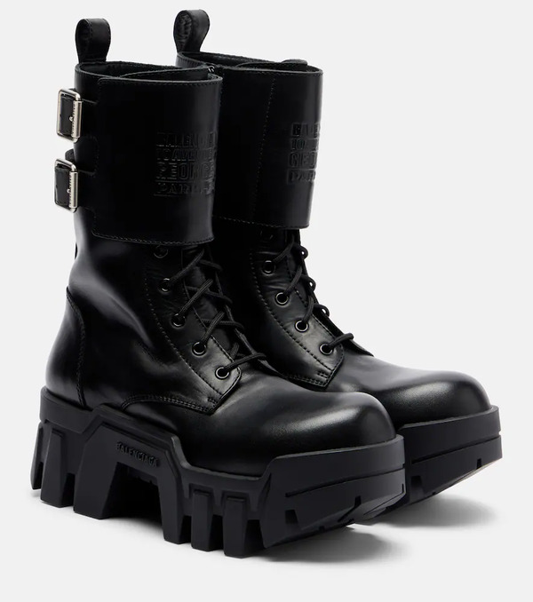  Balenciaga Balenciaga Bulldozer 25 Leather Platform Combat Boots 
