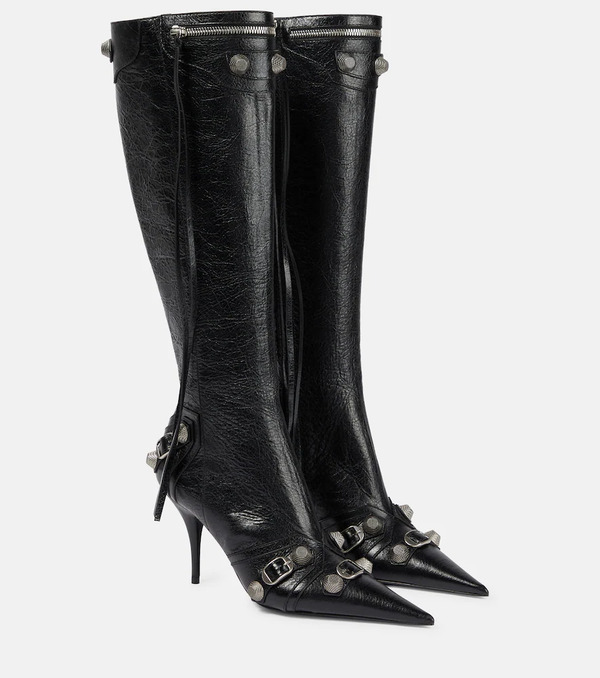  Balenciaga Balenciaga Cagole Leather Knee-high Boots 