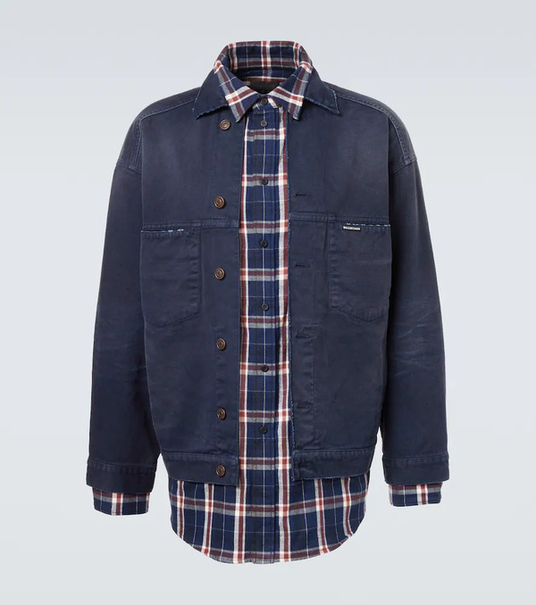  Balenciaga Balenciaga Checked Layered Denim Jacket 