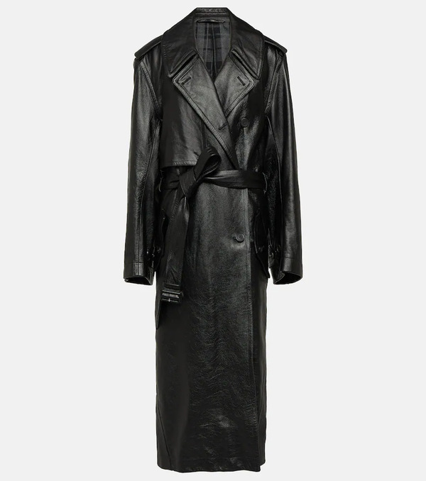  Balenciaga Balenciaga Cocoon Leather Trench Coat 