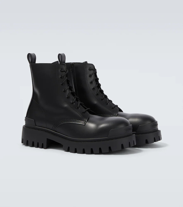  Balenciaga Balenciaga Combat Strike Leather Combat Boots 