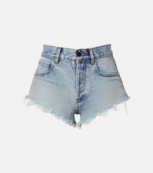  Balenciaga Balenciaga Frayed Denim Shorts 