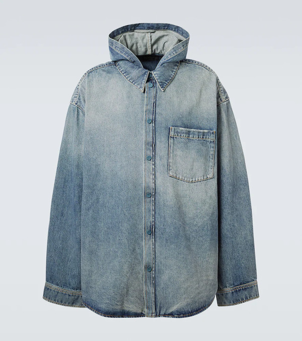  Balenciaga Balenciaga Hooded Denim Overshirt 