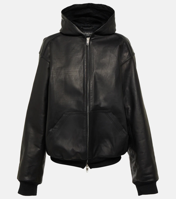  Balenciaga Balenciaga Hooded Leather Jacket 