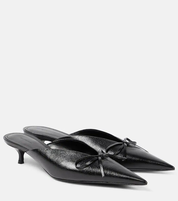  Balenciaga Balenciaga Knife Bow Leather Mules 