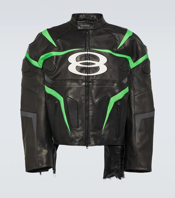  Balenciaga Balenciaga Logo Leather Jacket 